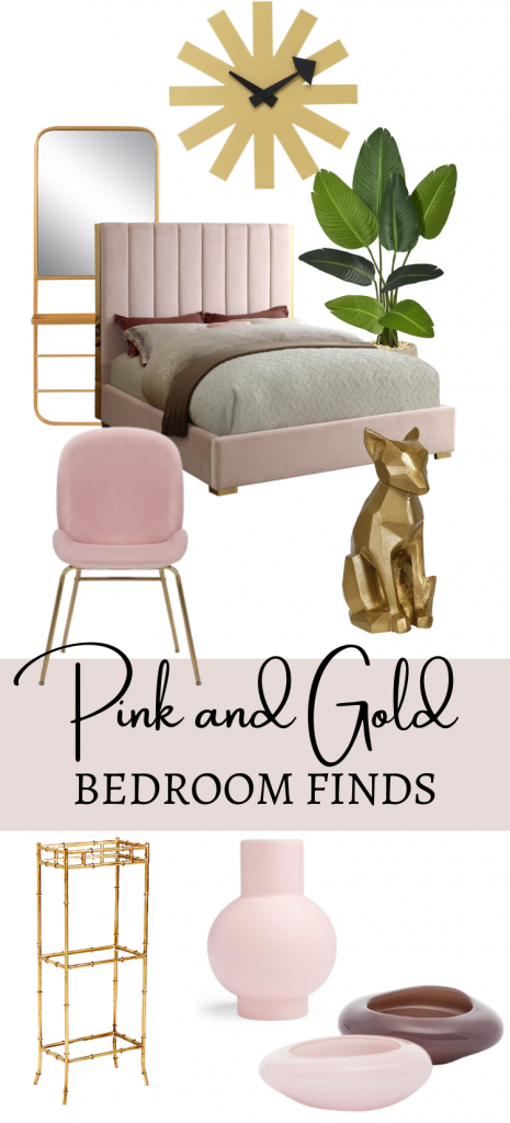 Pink and Gold Bedroom Decor Idea